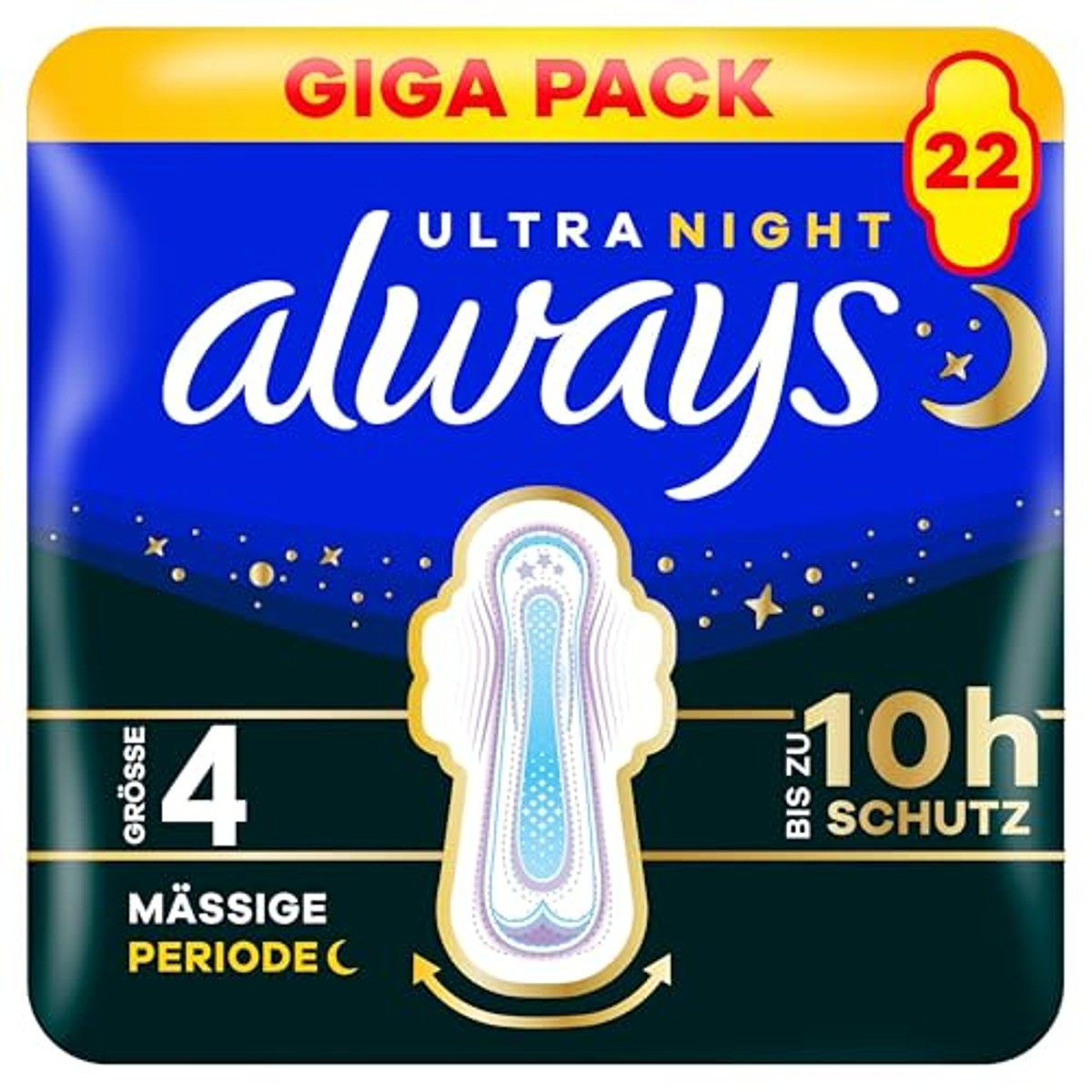 Always Ultra maandverband maat 4 Secure Night met vleugels, 22 stuks – Always