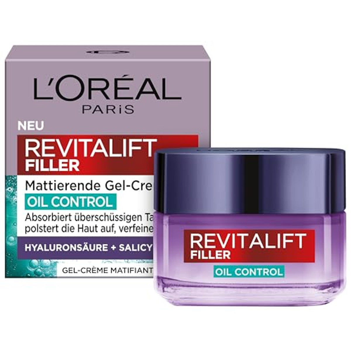 L'Oreal Paris Revitalift Filler Matterende gel-crème Oil Control 3 x 50 ml - Voordeelverpakking