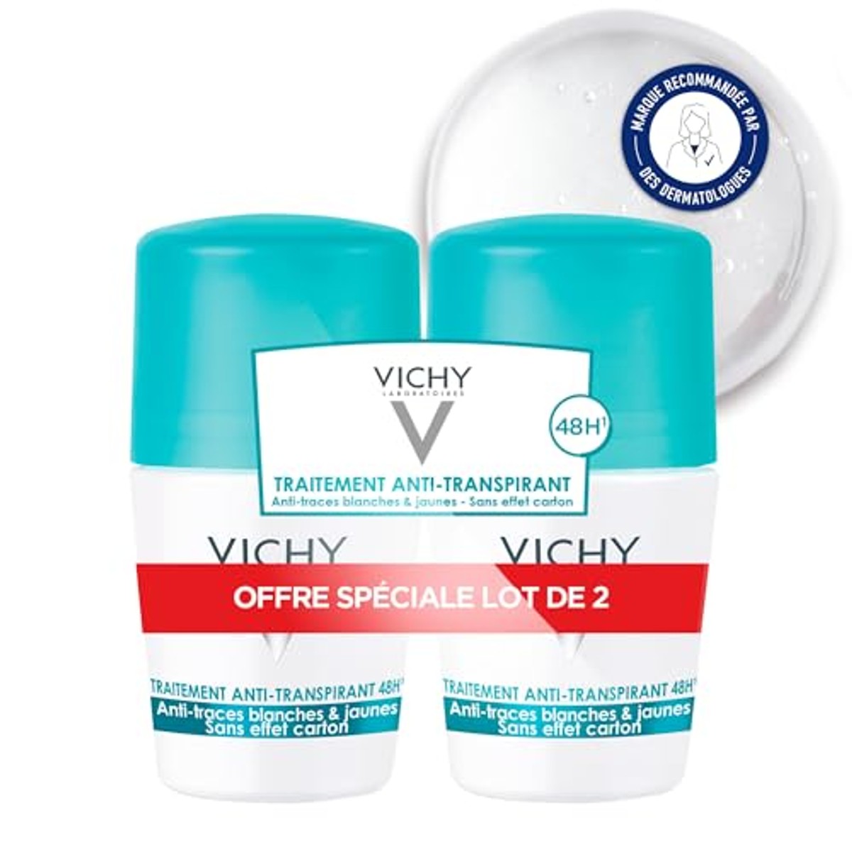 Vichy Anti-transpirant Anti-vlekken Deo Roll-on 2 x 50 ml