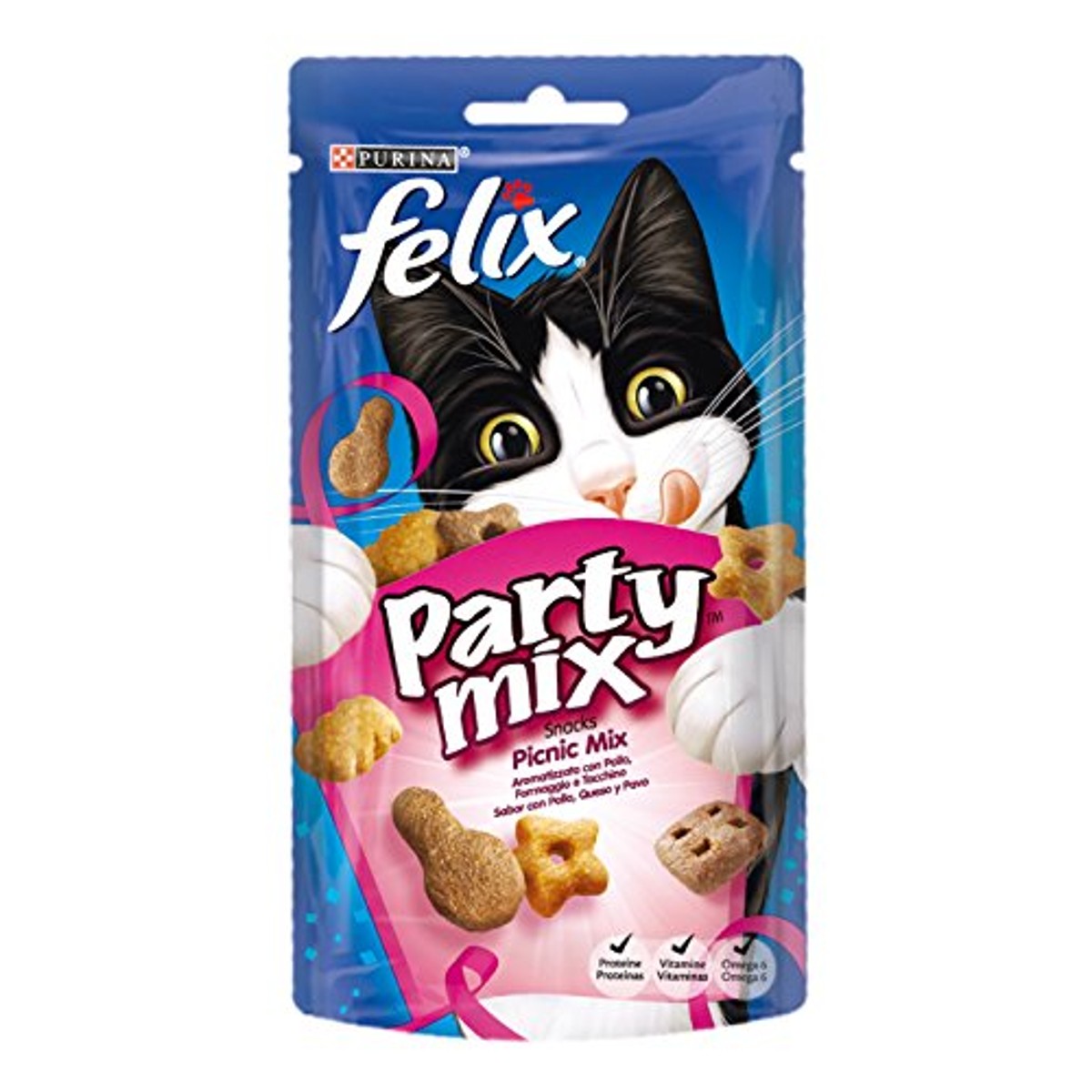 Felix Party Mix Picknick kattensnack 8 x 60 g – foto 2