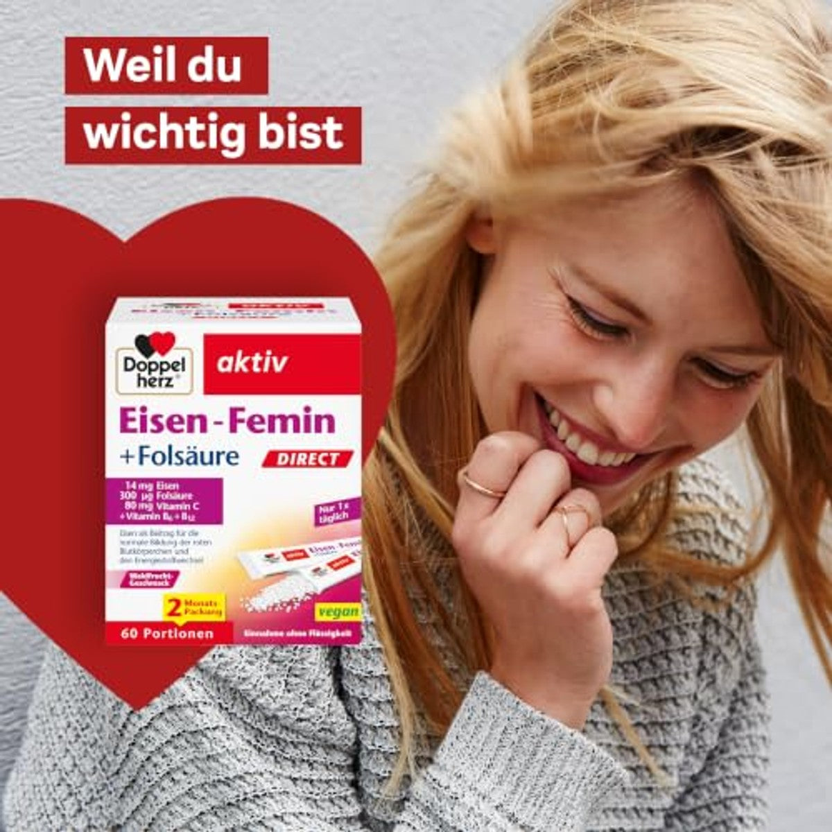 Doppelherz Eisen-Femin Direct - met bosvruchtensmaak – Doppelherz