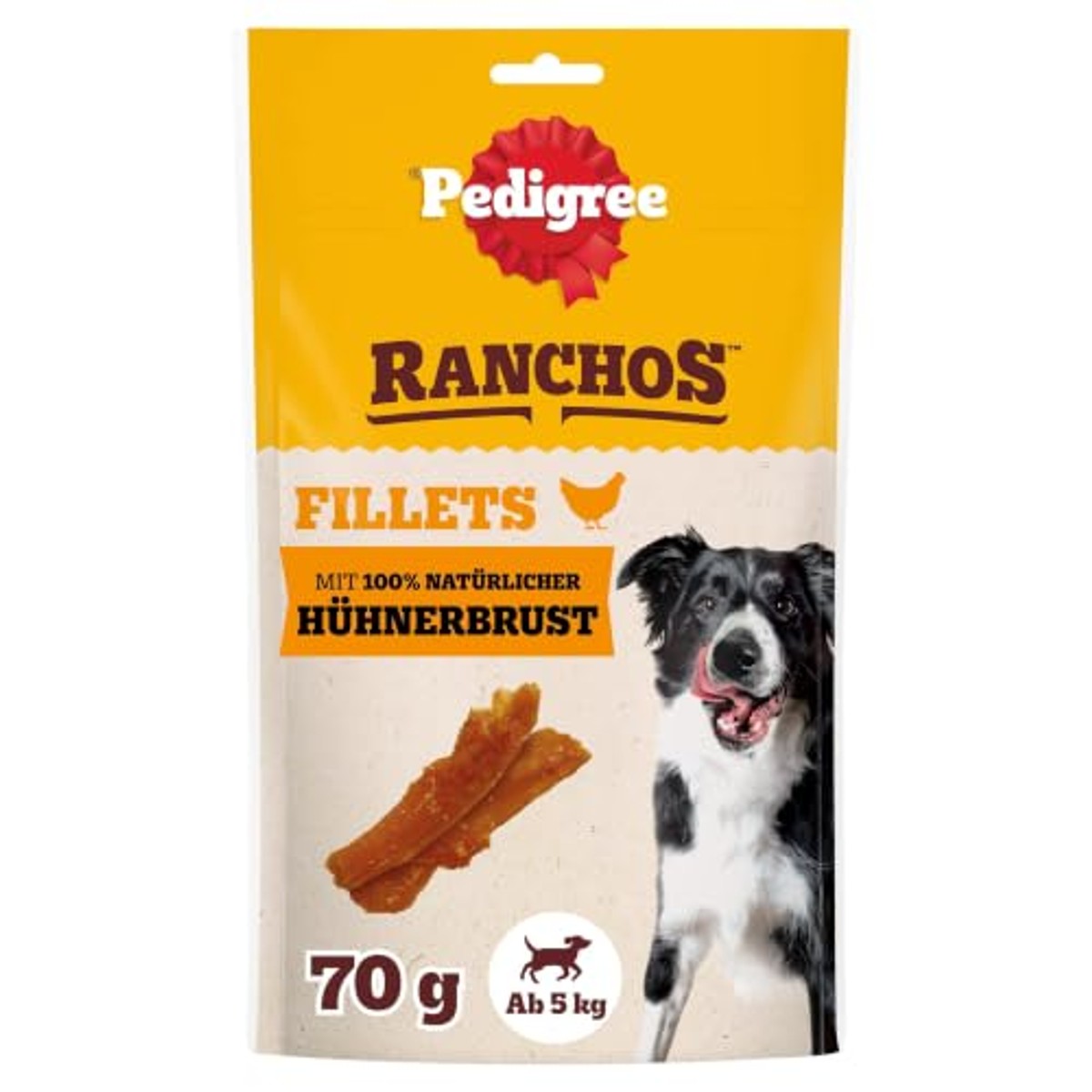 Pedigree Ranchos Fillets hondensnack kip 12 x 70 g - 6-pack