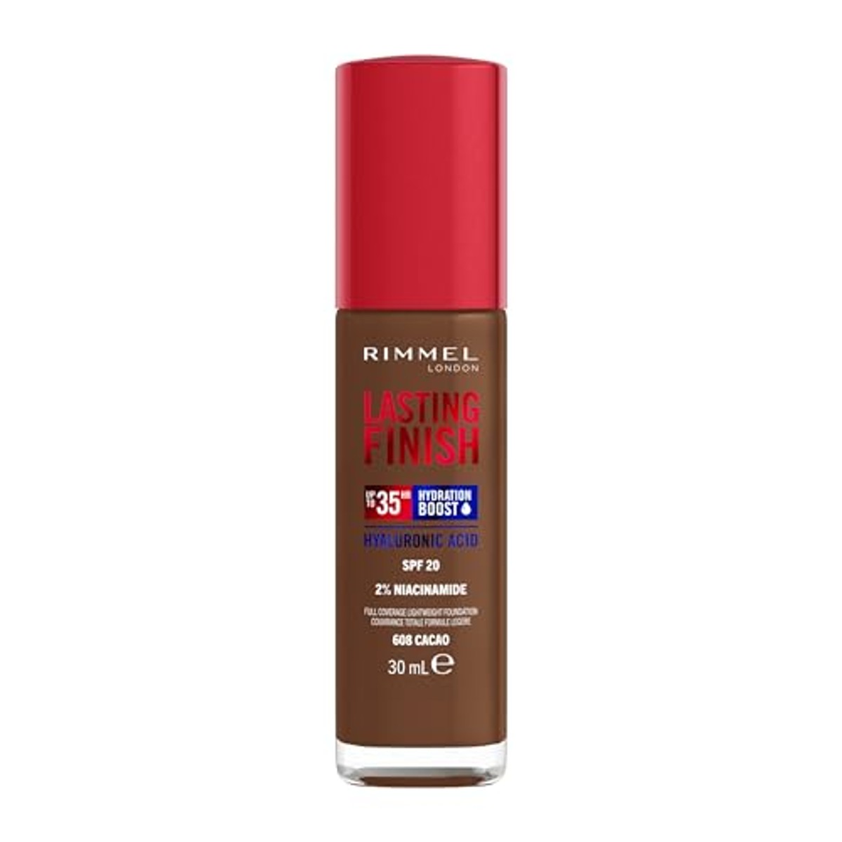 Rimmel London Lasting Finish 35 Hour Foundation 30 ml 608 cacao - 3 stuks