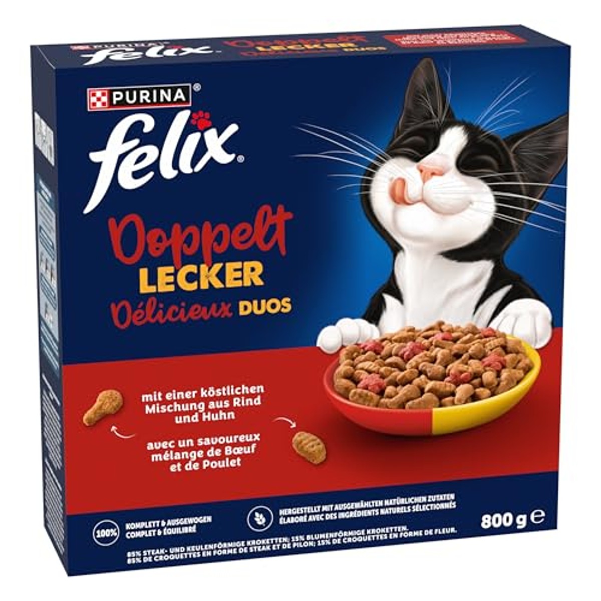 Felix Dubbel Lekker droogvoer kat rund, kip & rode biet 5 x 800 g – foto 2