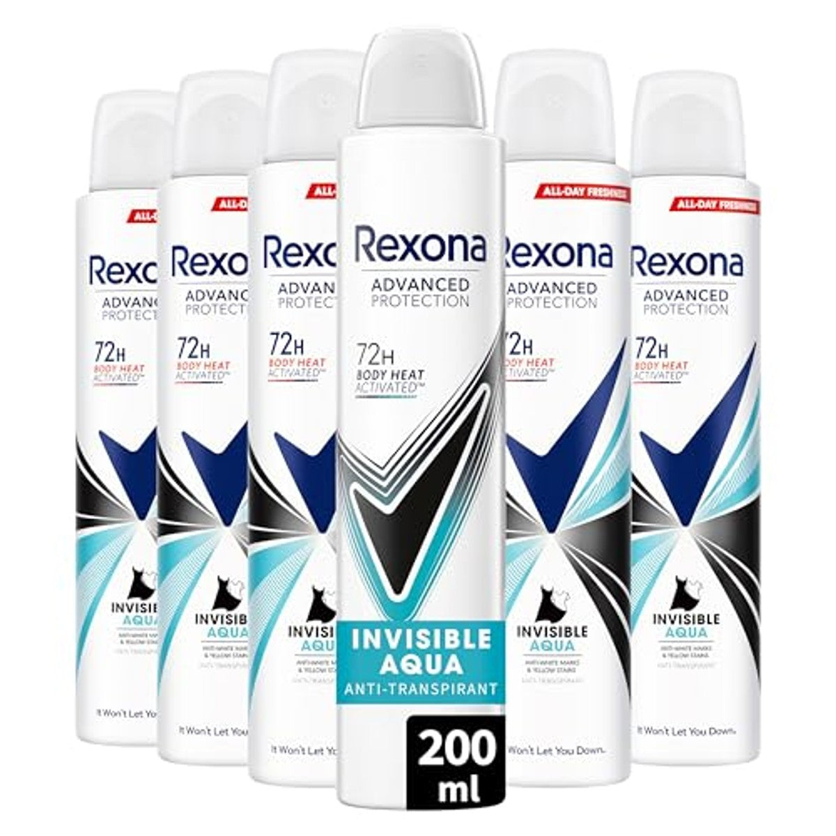 Rexona Invisible Aqua Anti-Transpirant Spray 200 ml, 6 stuks – Rexona