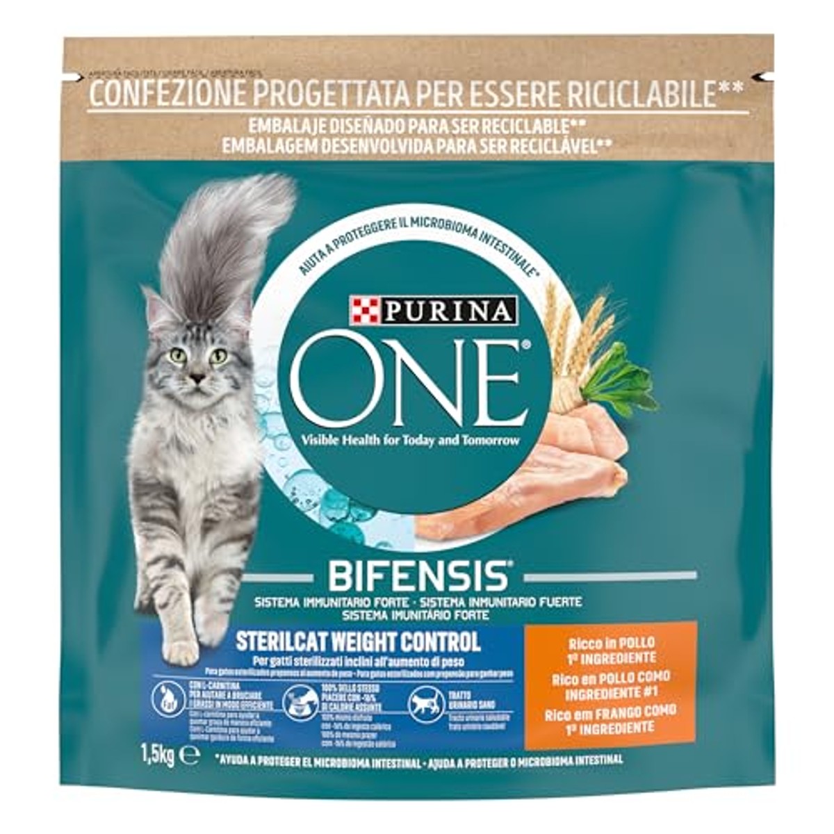 Purina One Bifensis droogvoer kat kalkoen 6 x 1,5 kg - 3-pack