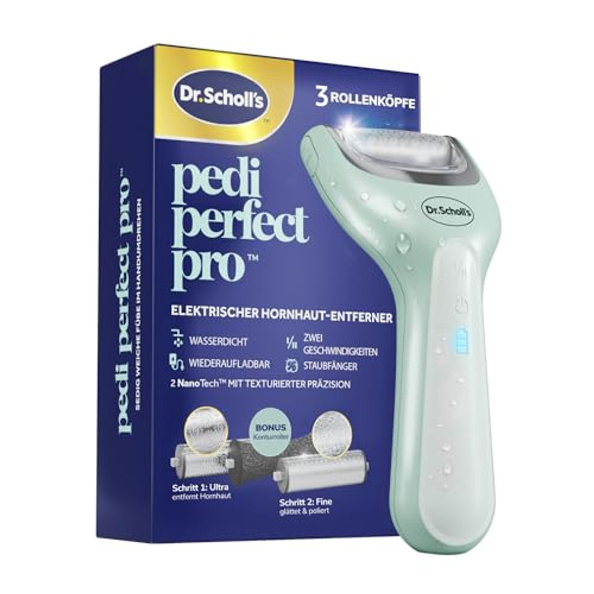 Dr. Scholl's Pedi Perfect Pro elektrische eeltverwijderaar 3 rolkoppen - 6-pack