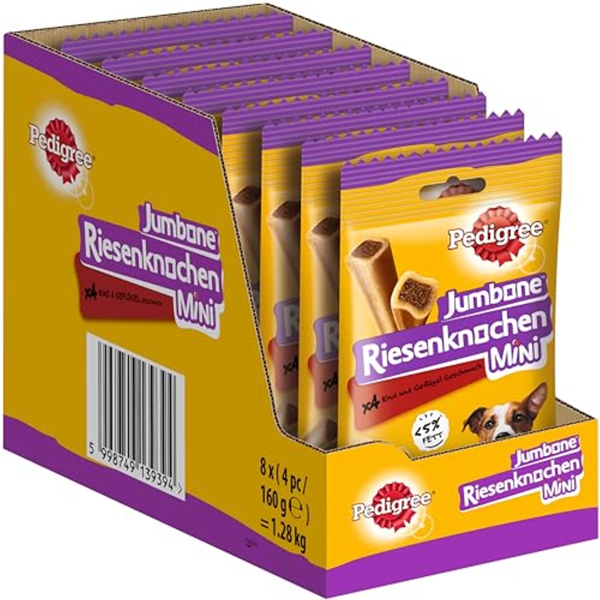 Pedigree Jumbone Reuzenbotten mini rund & gevogelte hondensnack 8 x 4 stuks - 6-pack
