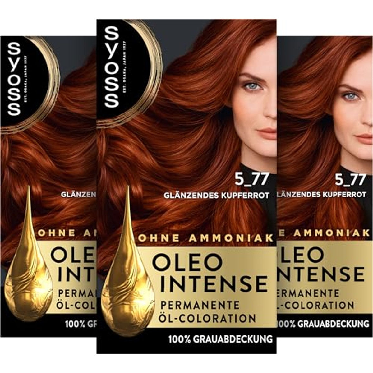 SYOSS Oleo Intense Oliekleuring 5-77 glanzend koperrood 3 x 130 ml – Syoss