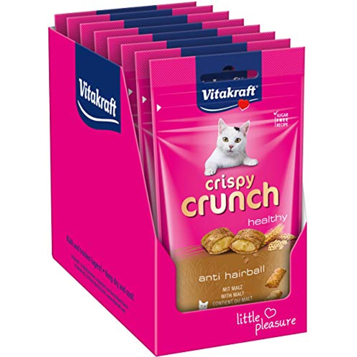 Vitakraft Crispy Crunch Kattensnack met Mout - 8 x 60 g - 6-pack