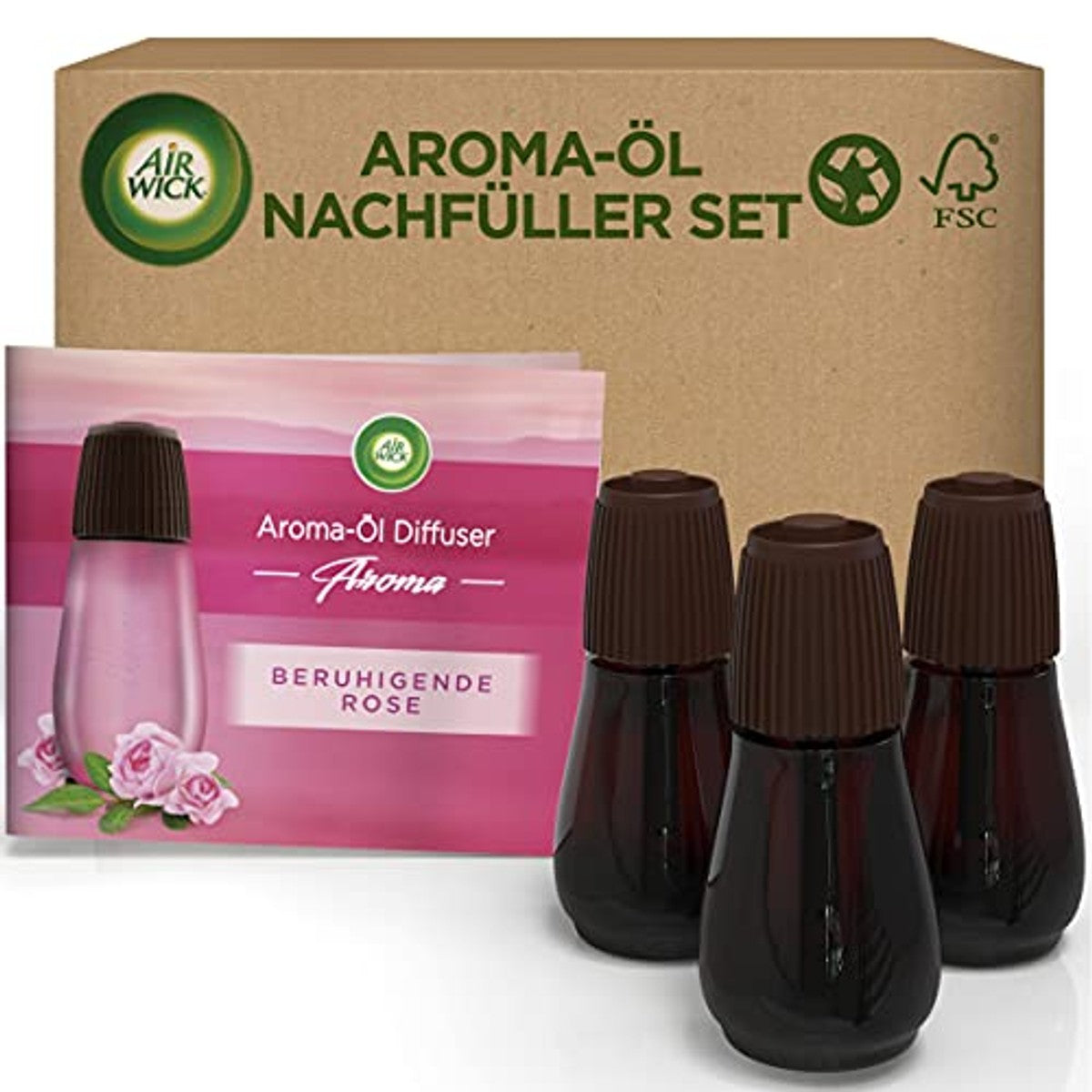 Air Wick Aroma-oliediffuser Navulset Kalmerende Roos 3 x 20 ml – foto 2