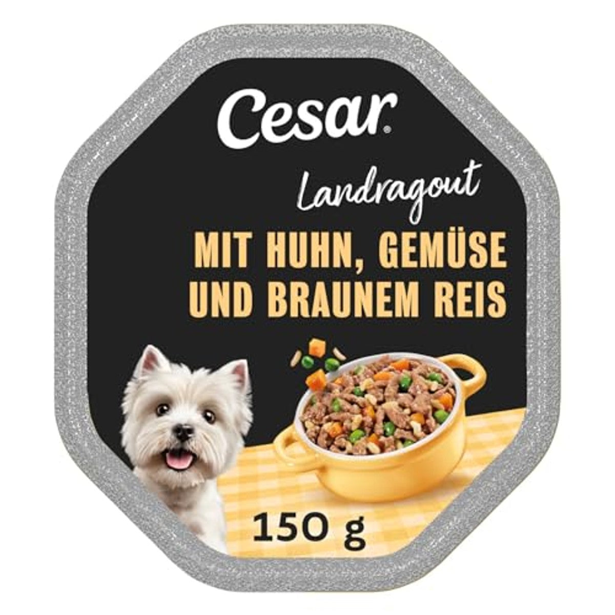 Cesar Landragout hondenvoer kip, bruine rijst en groenten 14 x 150 g - 3-pack