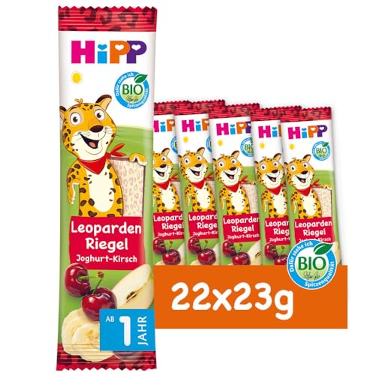 HiPP Leoparden reep yoghurt-kers in banaan 22 x 23 g – HiPP