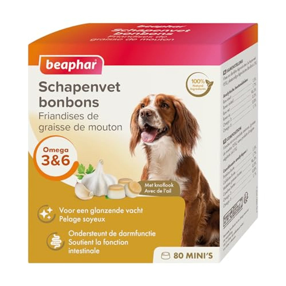 Beaphar 11021 schapenvet snoep knoflook mini 245g, wit – beaphar