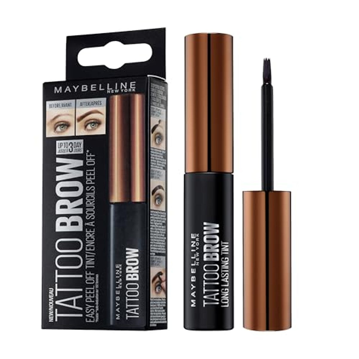 MAYBELLINE Tattoo Brow Gel Tint nr. 1 Light Brown 5 ml - 3 stuks