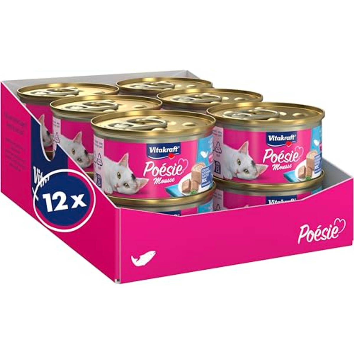 Vitakraft Poésie Mousse natvoer kattenvoer zalm 12 x 85 g - 6-pack
