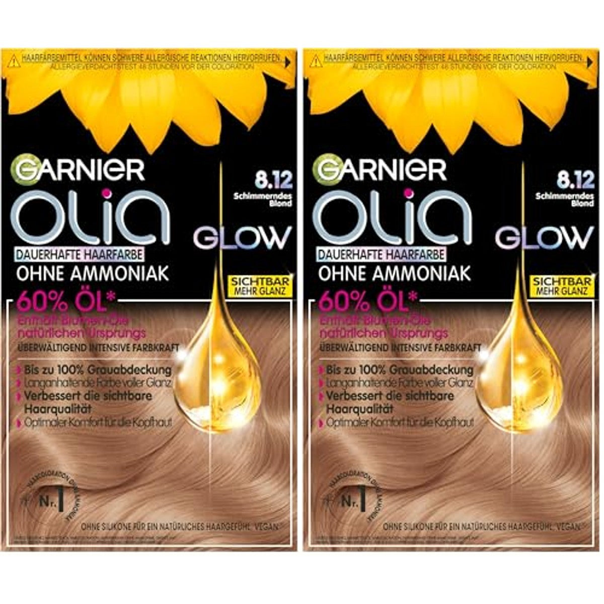 Garnier Olia Glow 8.12 Glanzend Blond Pack van 2 – Garnier