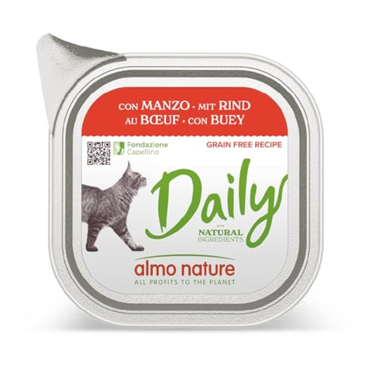 Almo Nature Daily Kattenvoer Rundvlees 32 x 100 g - 6-pack