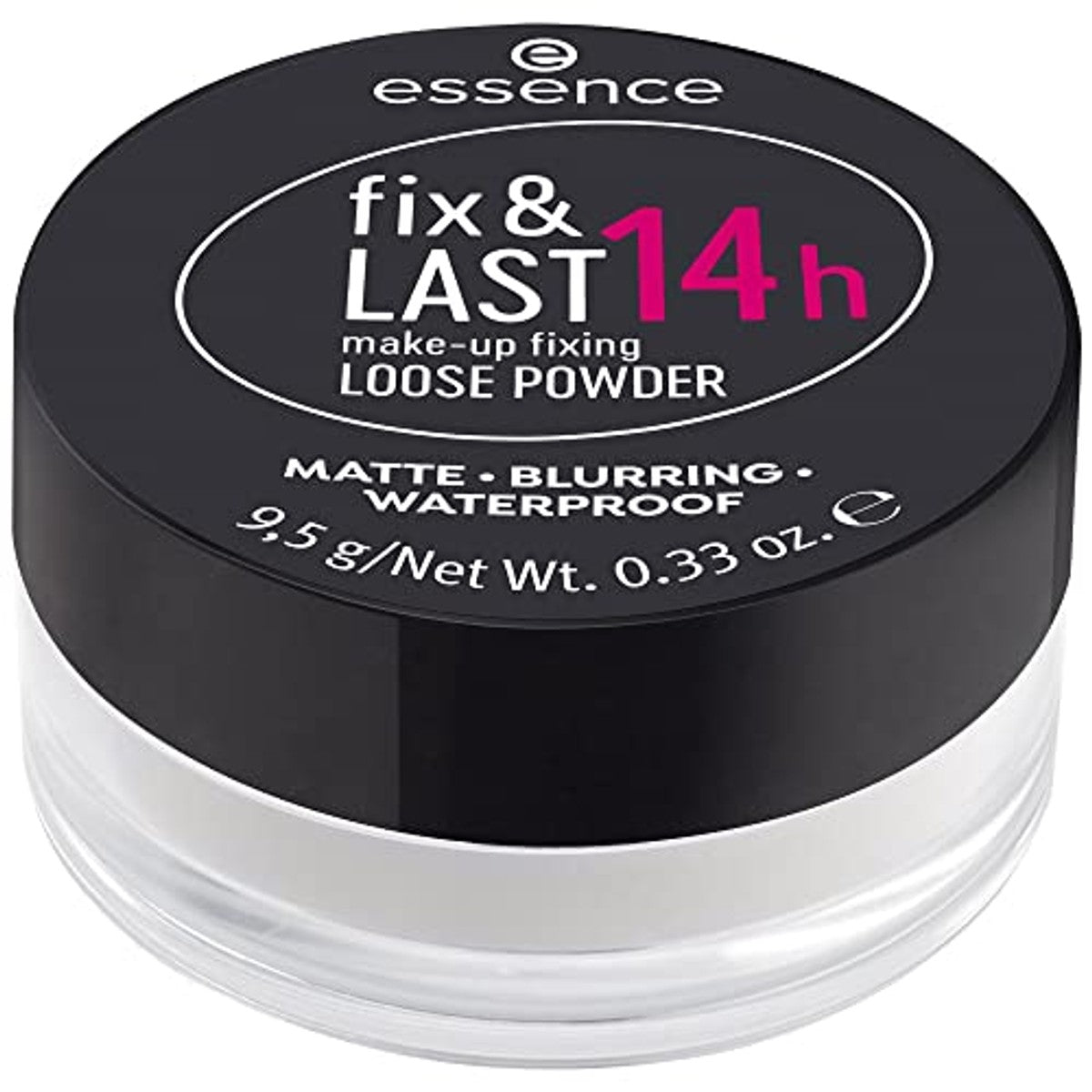 essence fix & LAST 14h make-up fixing LOOSE POWDER, transparant, langdurig, fixerend, glansabsorberend, mat, veganistisch, olievrij, waterbestendig, zonder parfum, per stuk verpakt (9,5 g) – Essence Cosmetics