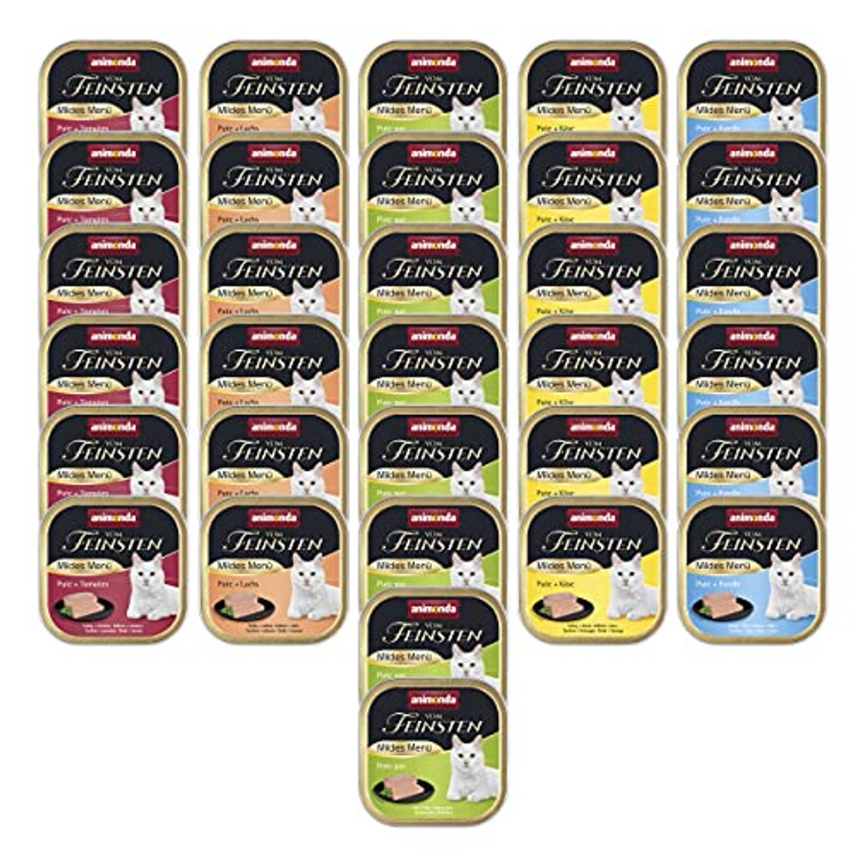 animonda vom Feinsten Kattenvoer Mildes Menu, milde diversiteit (32 x 100 g | Graanvrij kattenvoer nat zonder suiker, gemakkelijk verteerbaar kattenvoer met kalkoenvlees zonder inkepingen – animonda Vom Feinsten