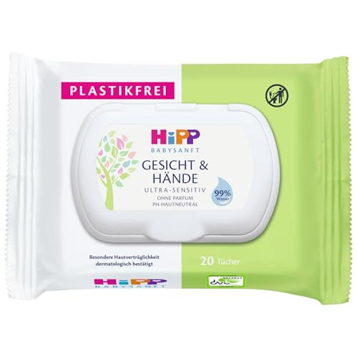 Hipp Babysanft Babyzachte doekjes gezicht en handen 12 x 20 stuks – foto 2
