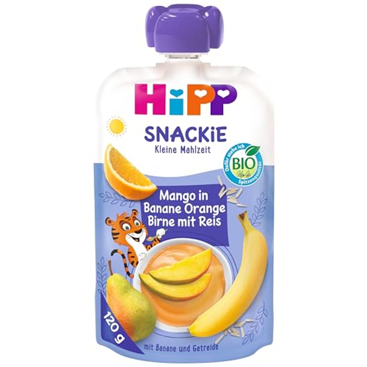 HiPP Bio Snackie Mango, Banaan & Peer met Rijst 6 x 120 g – HiPP