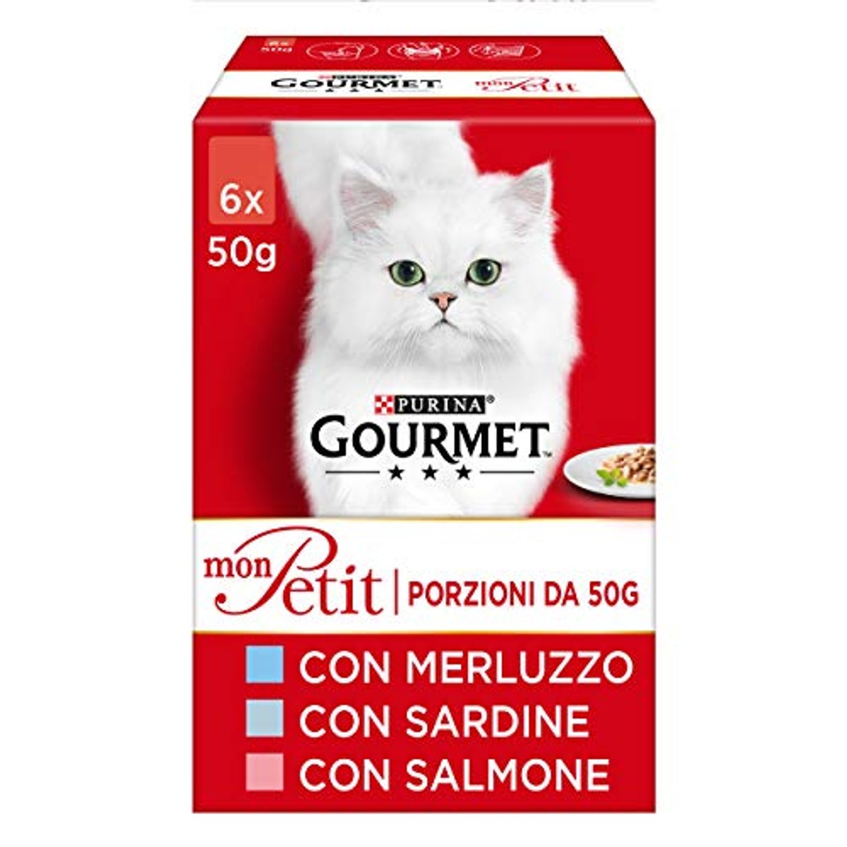 Purina Gourmet Mon Petit natvoer kattenvoer Sardine & Zalm 48 x 50 g - 6-pack