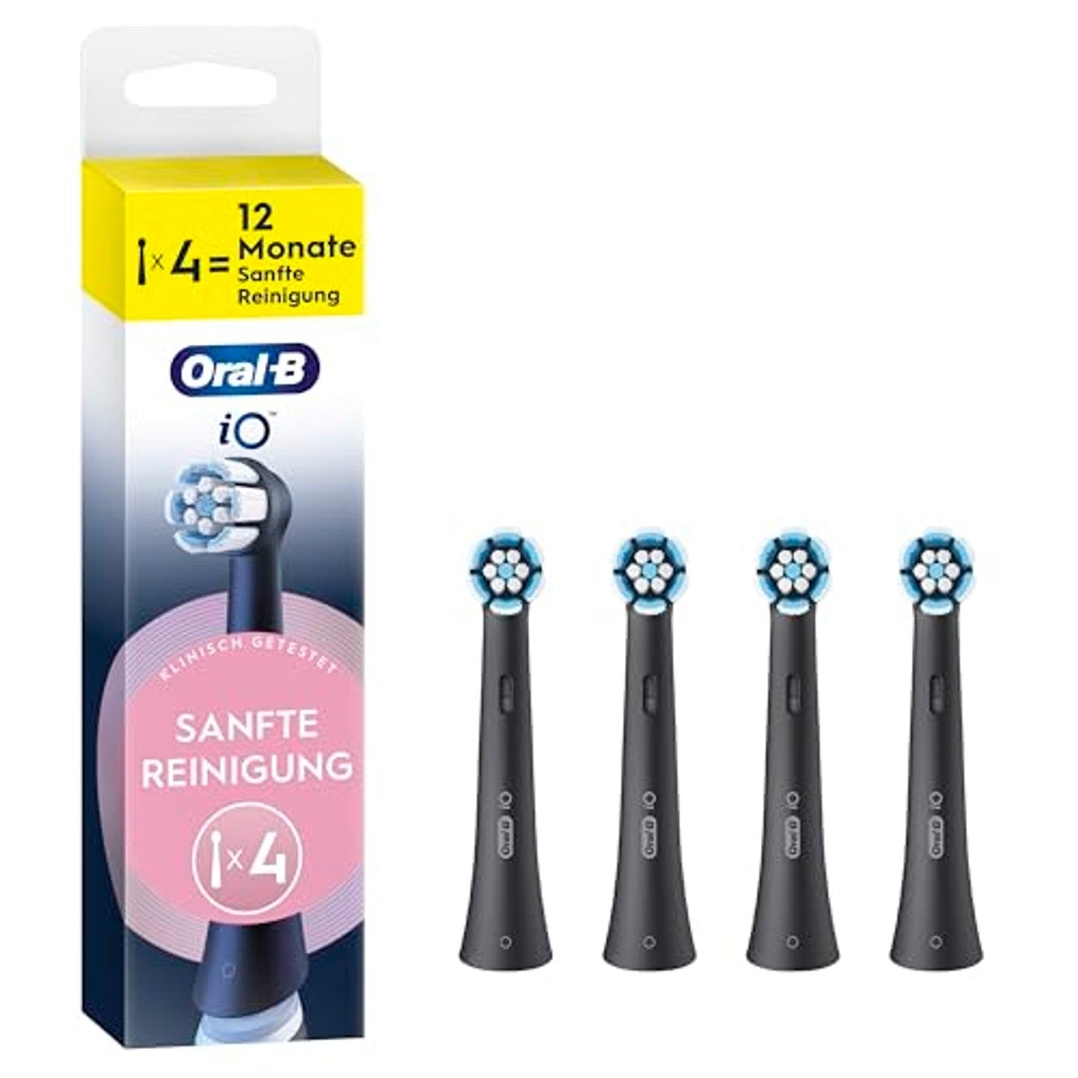 Oral-B iO Zachte Reiniging opzetborstels zwart 4 stuks – Oral-B