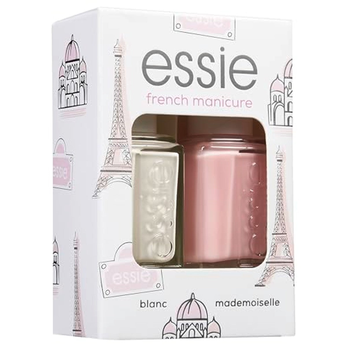essie Nailart-set French manicure (nr. 01 blanc, nr. 13 mademoiselle), exclusieve nagellak: hoogwaardig, duurzaam en kleurintensief – essie