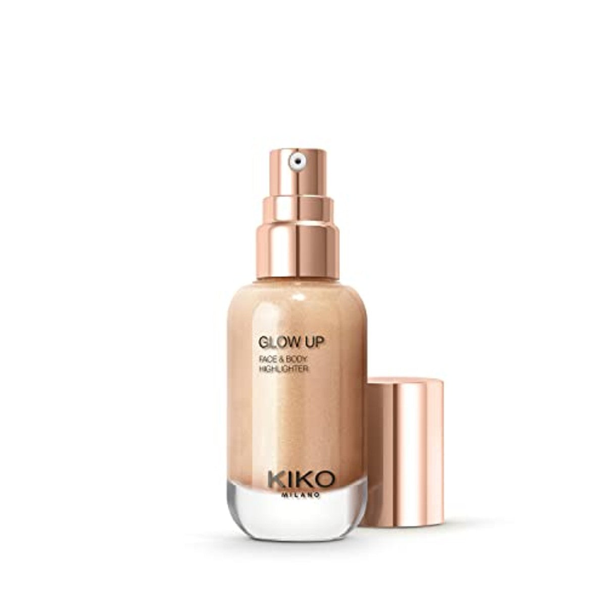 KIKO Milano Glow Up Face And Body Highlighter 01, vloeibare highlighter met metallic afwerking, zonder afgeven – Kiko Milano