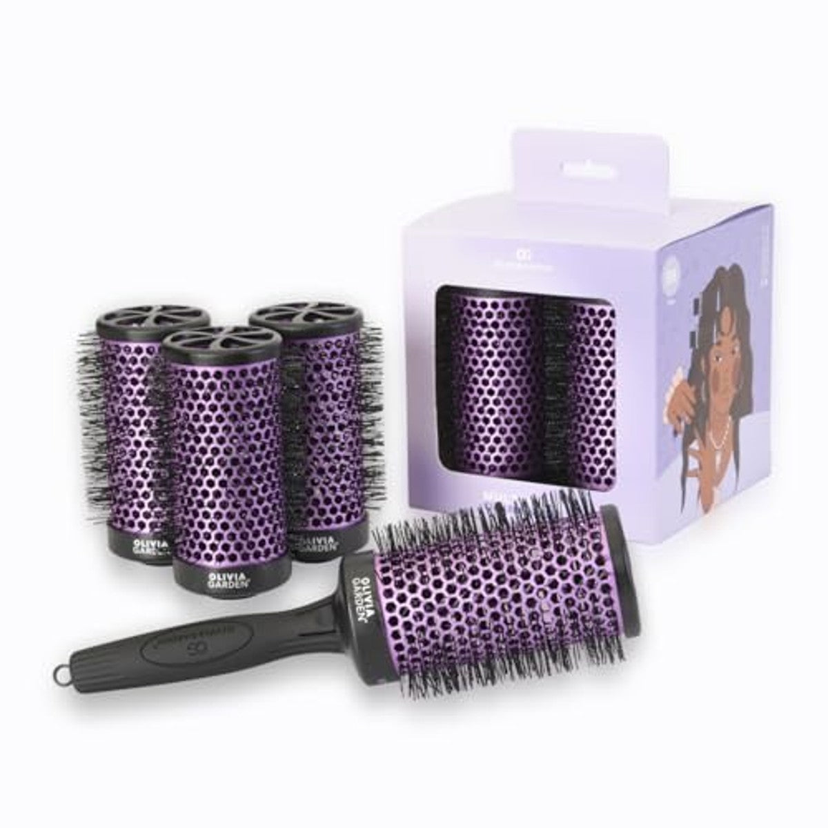 Olivia Garden MultiBrush Curlers Kit, 4 Opzetstukken, Maat 55 mm - 3-pack – foto 2