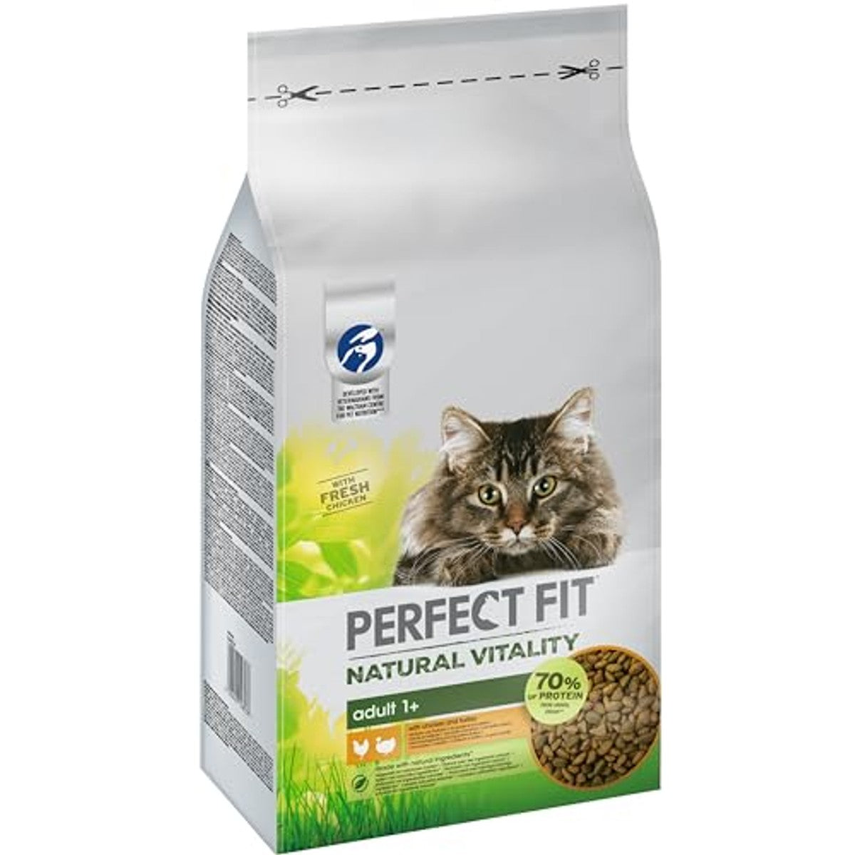 Perfect Fit Natural Vitality Adult 1+ droogvoer voor volwassen katten vanaf 1 jaar, kip & kalkoen, ondersteunt de vitaliteit, 6 kg – Perfect Fit