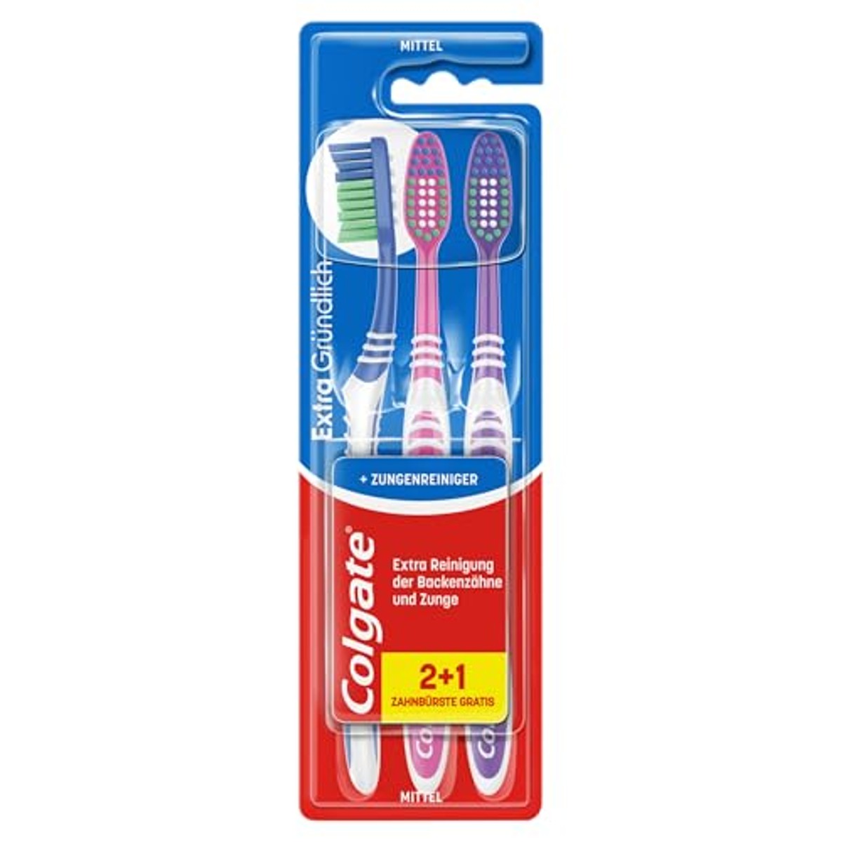 Colgate Extra Clean Medium Tandenborstel 3 stuks – Colgate