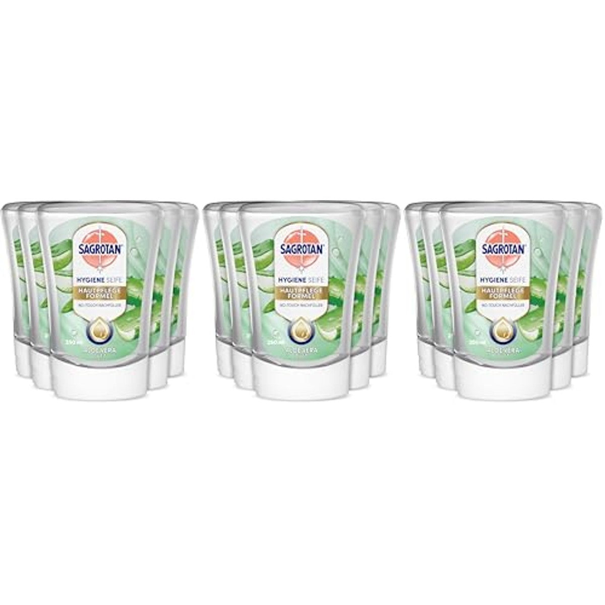 Sagrotan No-Touch navulling aloë vera – voor de automatische zeepdispenser – 5 x 250 ml handzeep (verpakking van 3) – Sagrotan