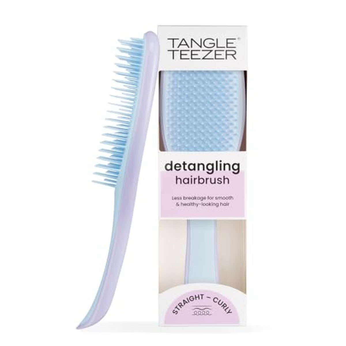 Tangle Teezer Ultimate Detangler Haarborstel, voor nat en droog haar, ontwarringsborstel voor alle haartypes, tweetraps borstelharen verminderen haarbreuk en verwijderen knopen, lila wolk blauw – Tangle Teezer