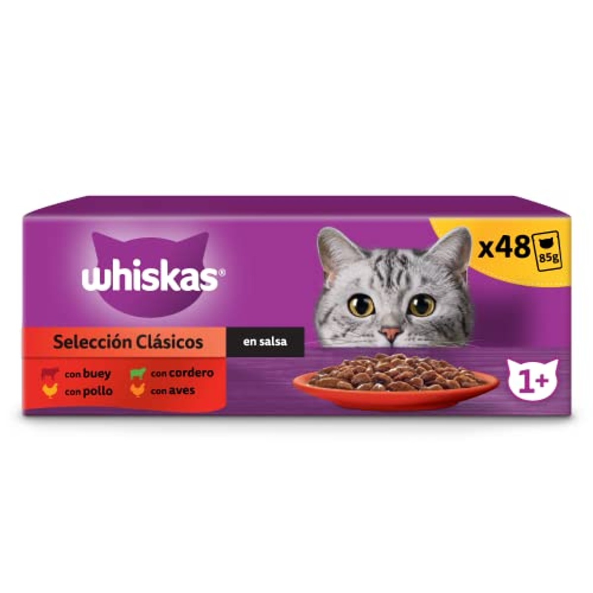 Whiskas Klassieke Selectie natvoer kattenvoer saus 4 x 12 x 85 g - 3-pack