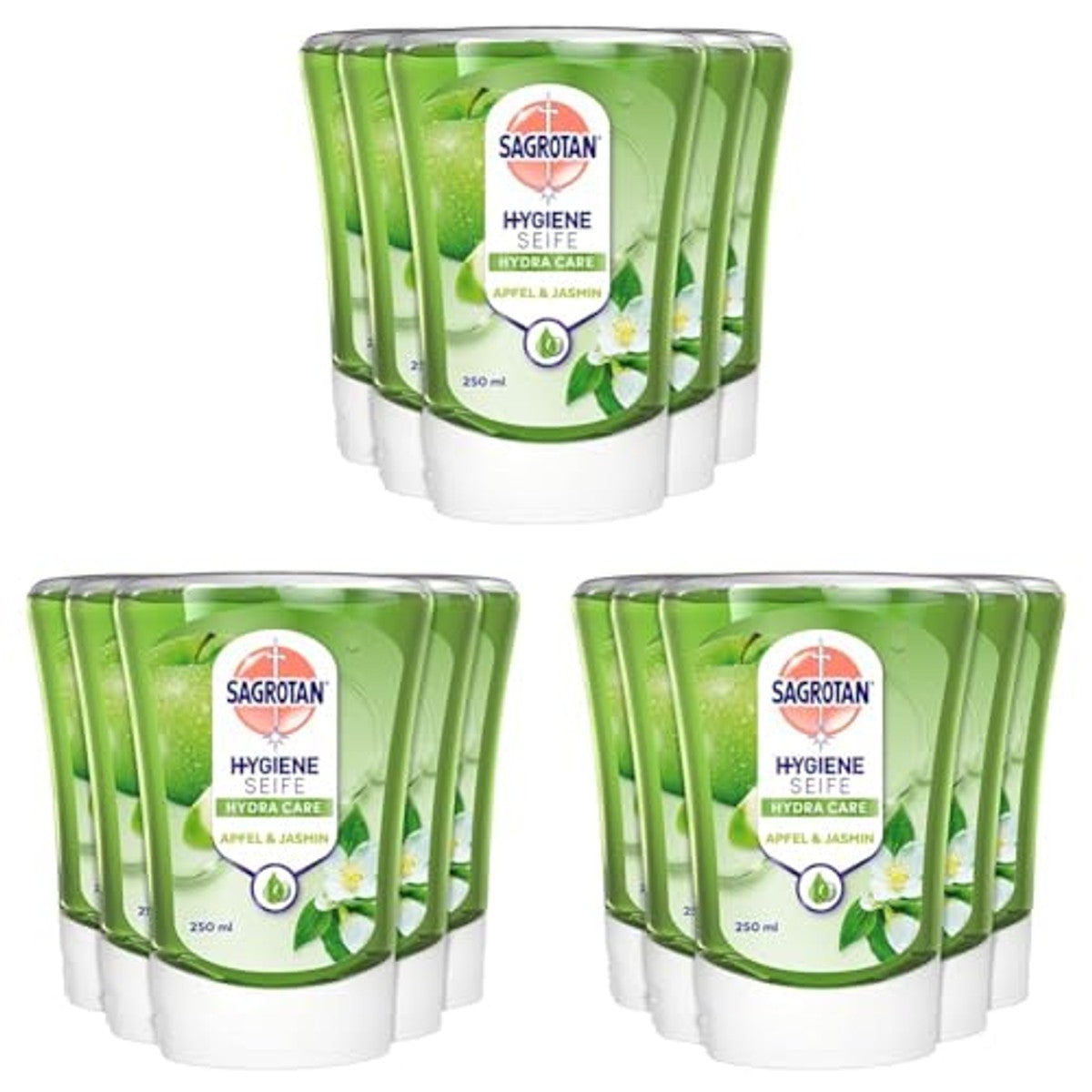 Sagrotan No-Touch handzeepnavulling appel en jasmijn 15 x 250 ml - 3-pack – foto 2