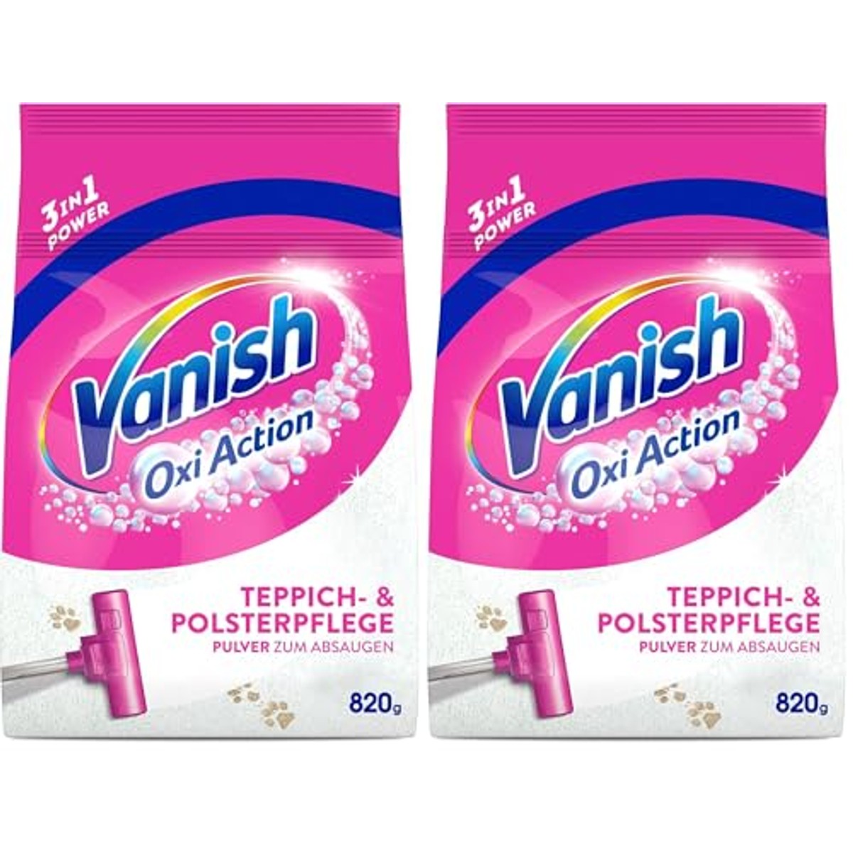 Vanish Oxi Action Tapijt- en Bekledingspoeder 2 x 820 g – Vanish