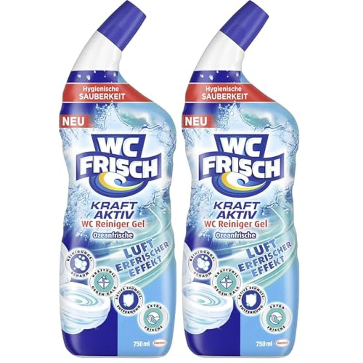 WC-Frisch Kraft Aktiv wc-gel toiletreiniger oceaanfris 2 x 750 ml - 6-pack