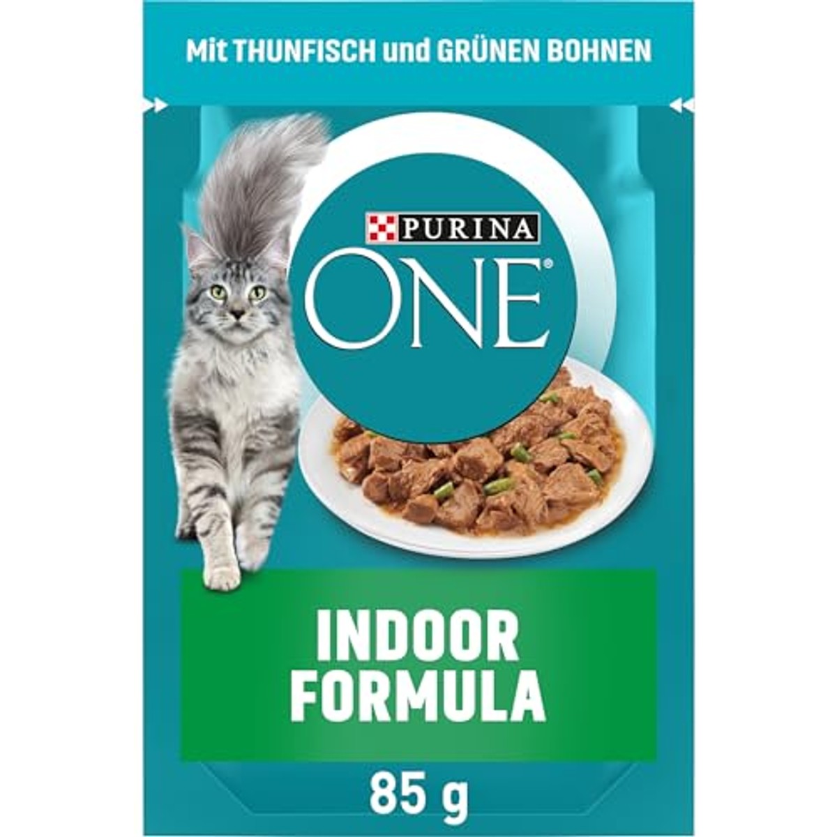PURINA ONE Indoor formule, delicate stukjes in saus, 26 x 85 g | Kattenvoer nat voor huiskatten, met tonijn – PURINA ONE