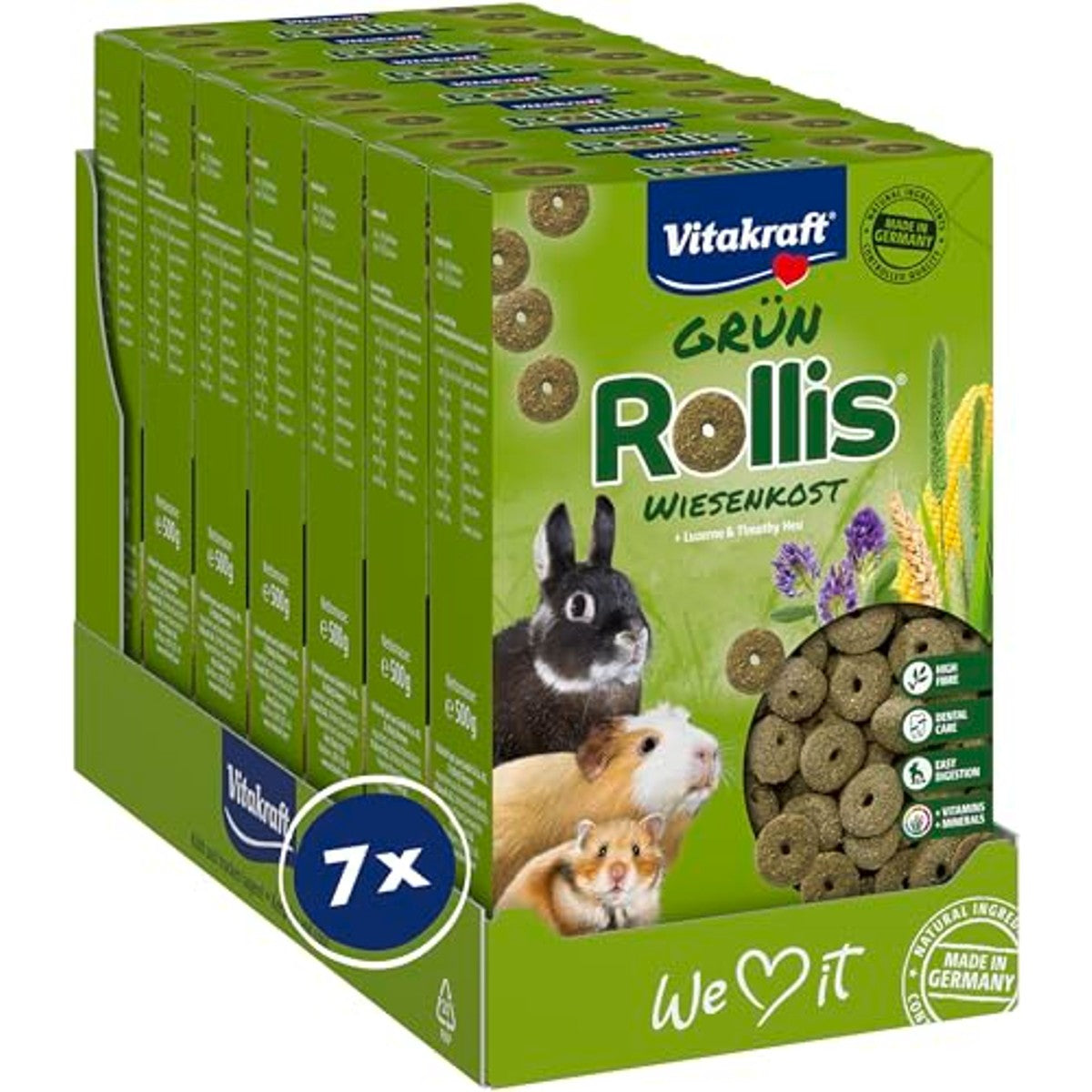 Vitakraft Rollis knaagdiervoer knapperringen 7 x 500 g - 3-pack