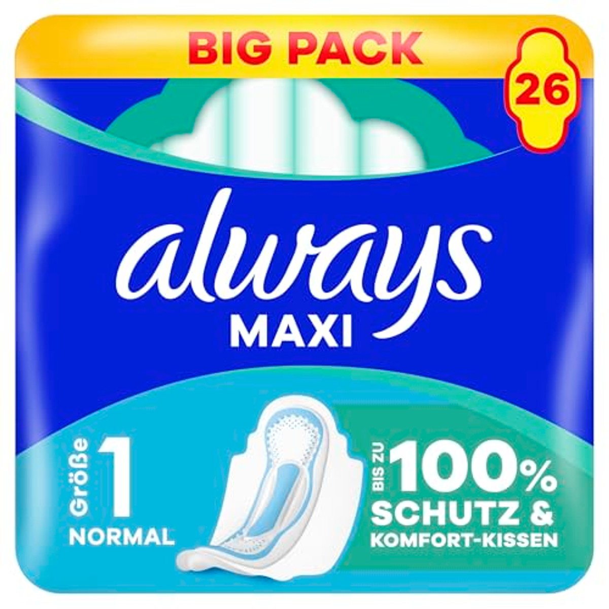 Always Maxi-maandverband maat 1 normaal met vleugels 26 stuks – Always
