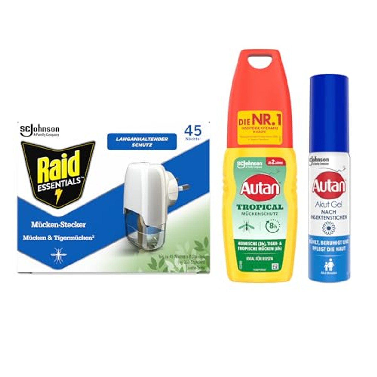 Autan & Raid Essentials reispakket 3 stuks (100 ml, 25 ml, 27 ml) – Autan