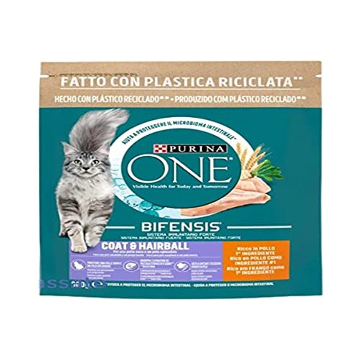 PURINA ONE Bifensis droogvoer kat huid en vacht kip 800 g - 3-pack
