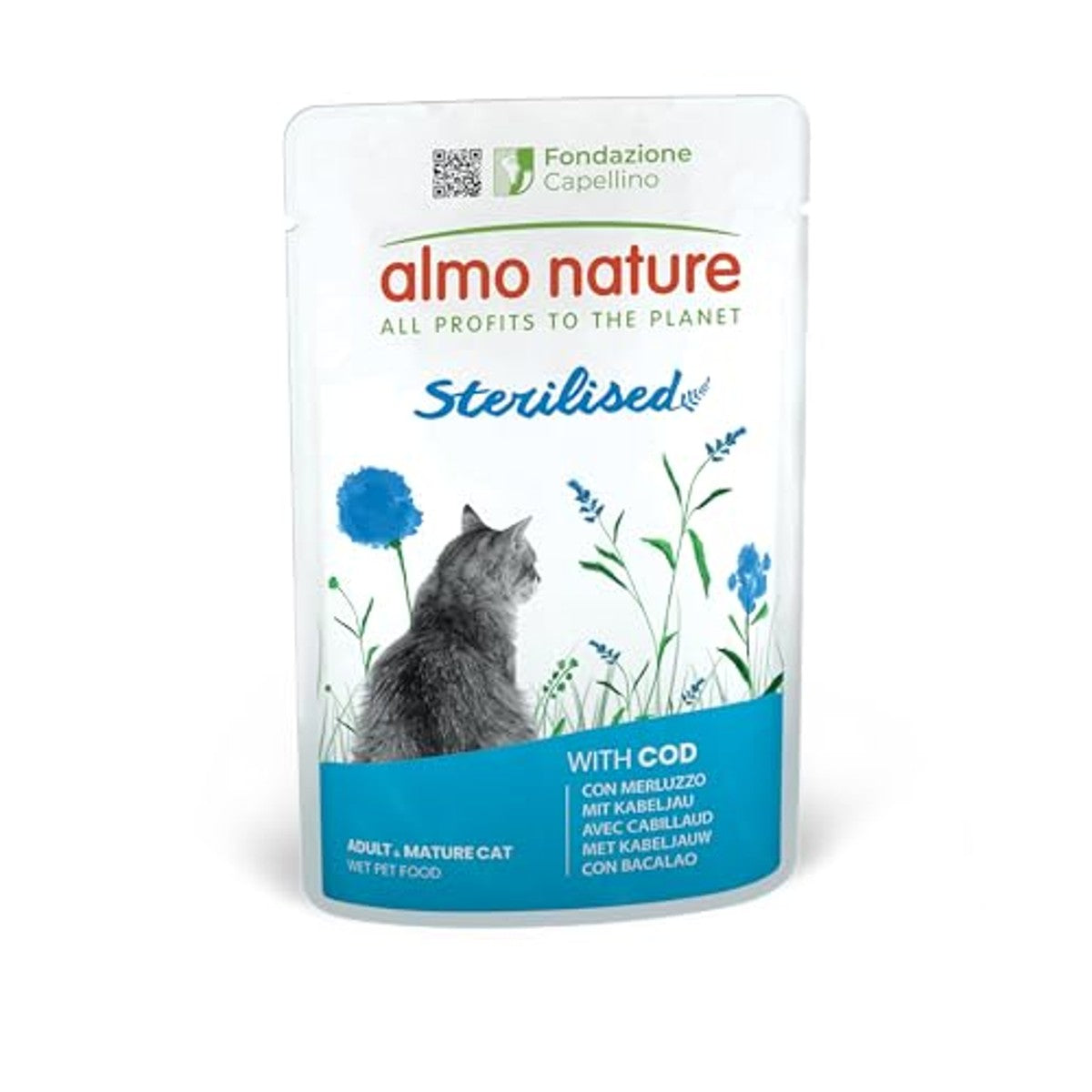Almo Nature Functioneel gesteriliseerde natvoer voor gesteriliseerde katten, met kabeljauw - 70 g, 30 stuks – almo nature