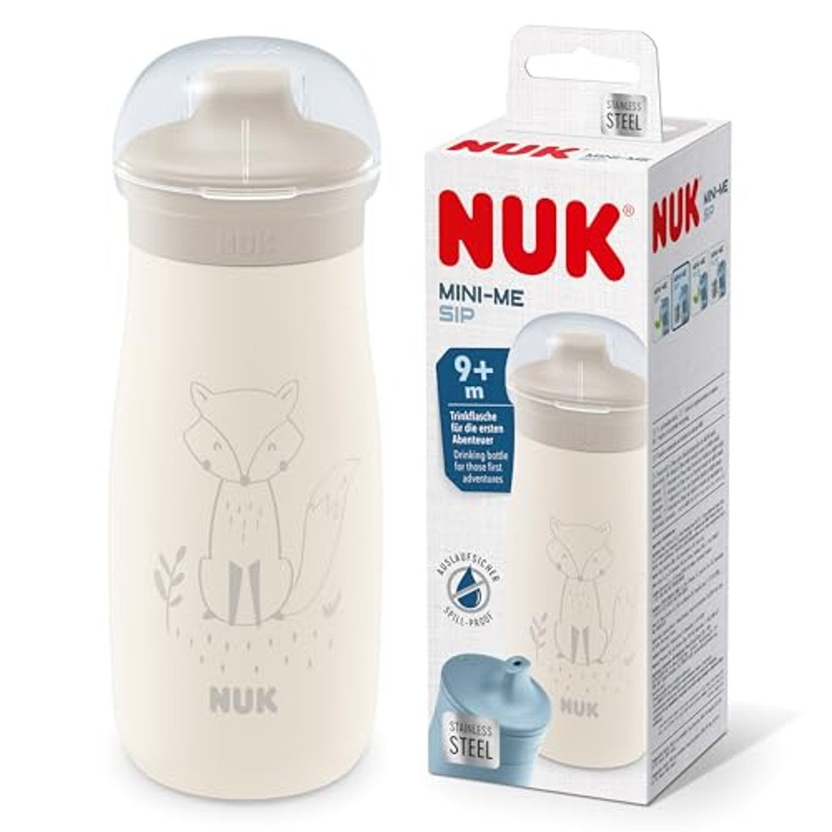 NUK Mini-Me Sip waterfles lichtbruin vos 6 x 300 ml - Voordeelverpakking