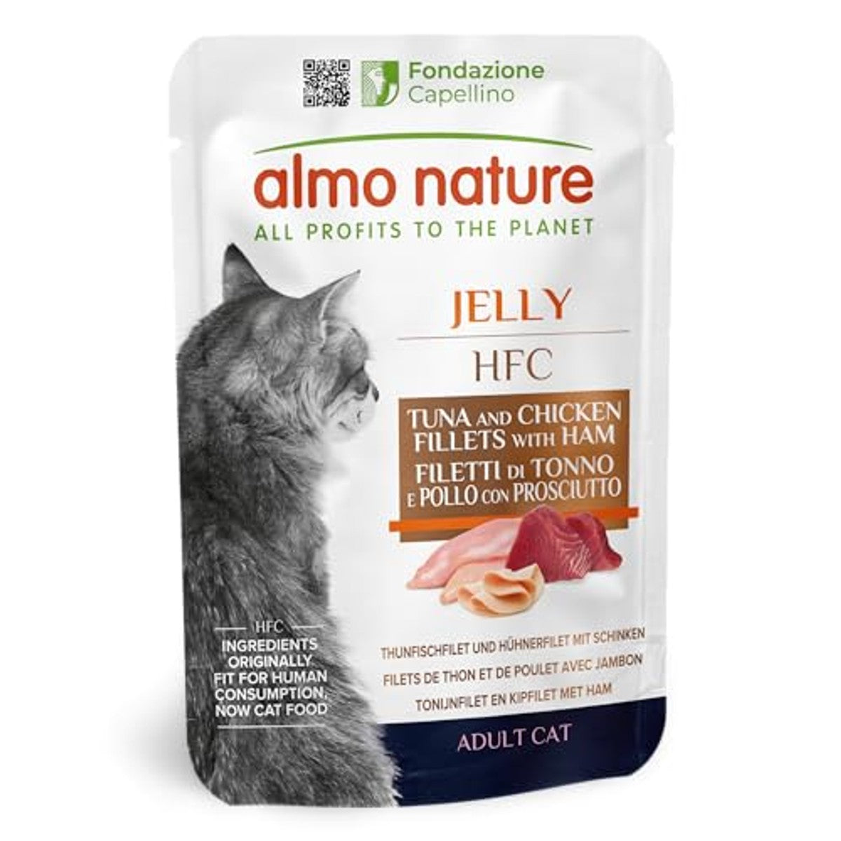 Almo Nature HFC Jelly Natvoer Tonijnfilet en Kippenfilet met Ham 24 x 55 g - 6-pack