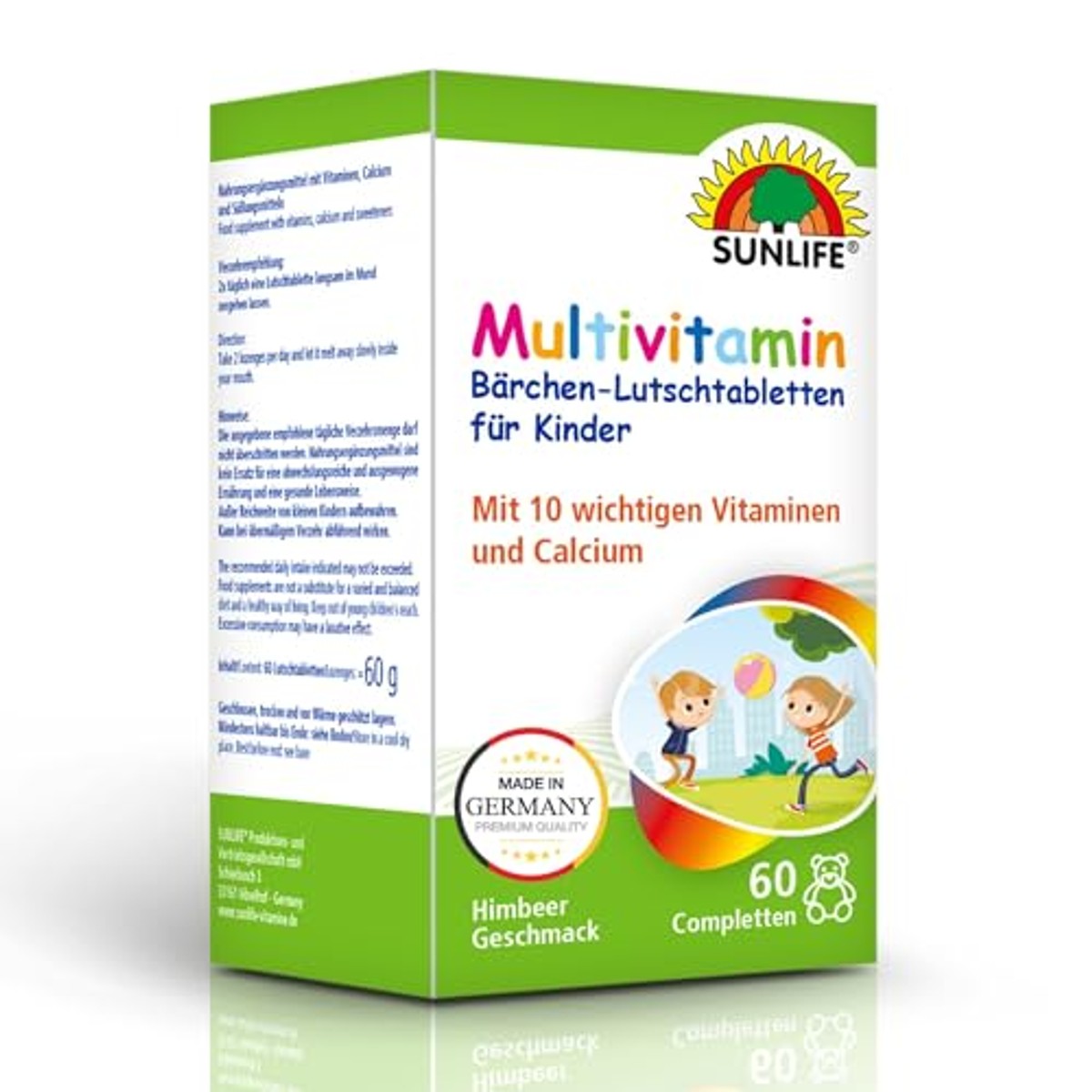 Sunlife Multivitamine Kinderbeertjes Framboossmaak 60 st - 3-pack