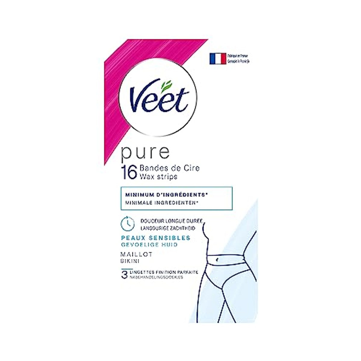 Veet Pure koude wasstrips gevoelige huid 16 strips - 6-pack