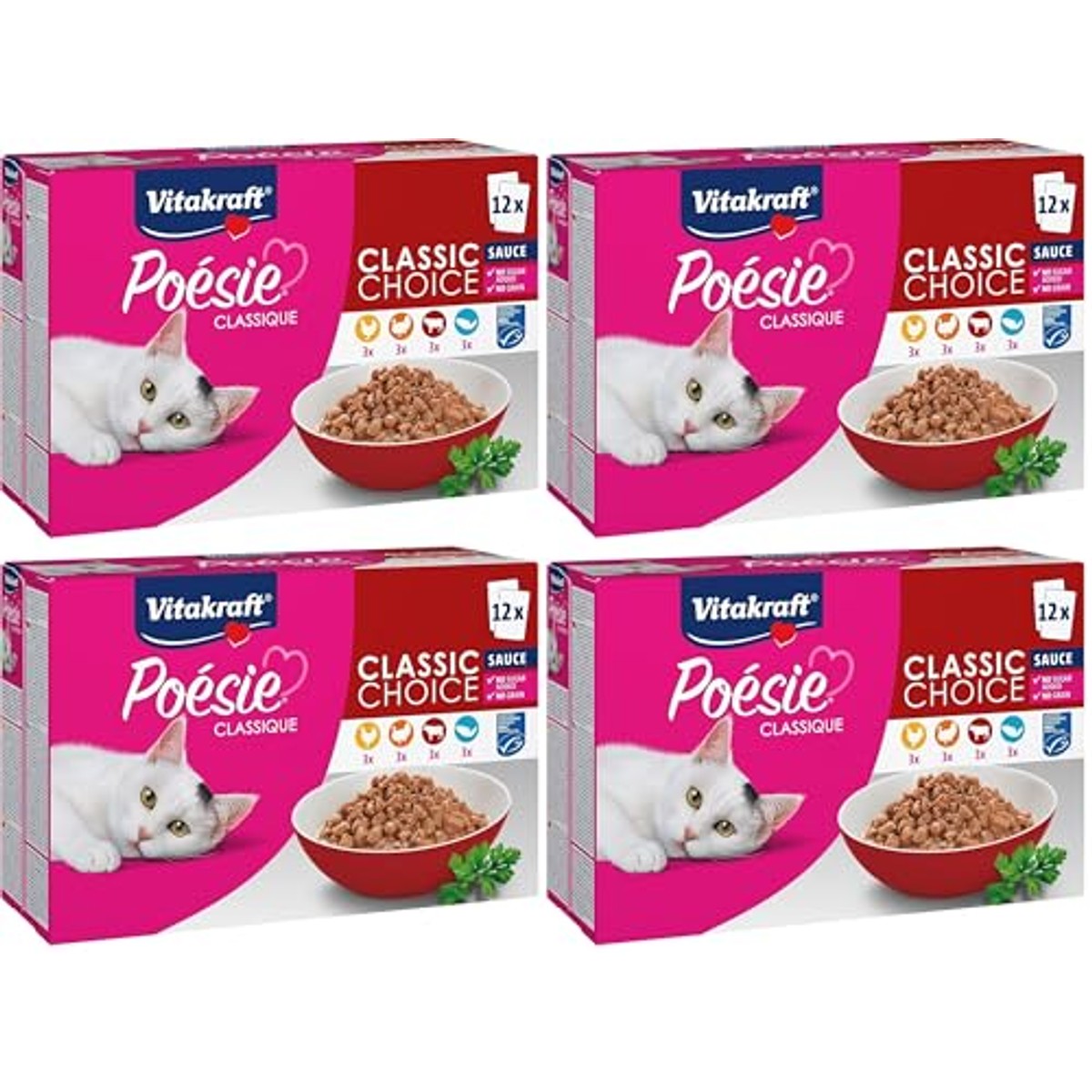 Vitakraft Poésie Classique natvoer kattenvoer 12 x 85 g - 6-pack